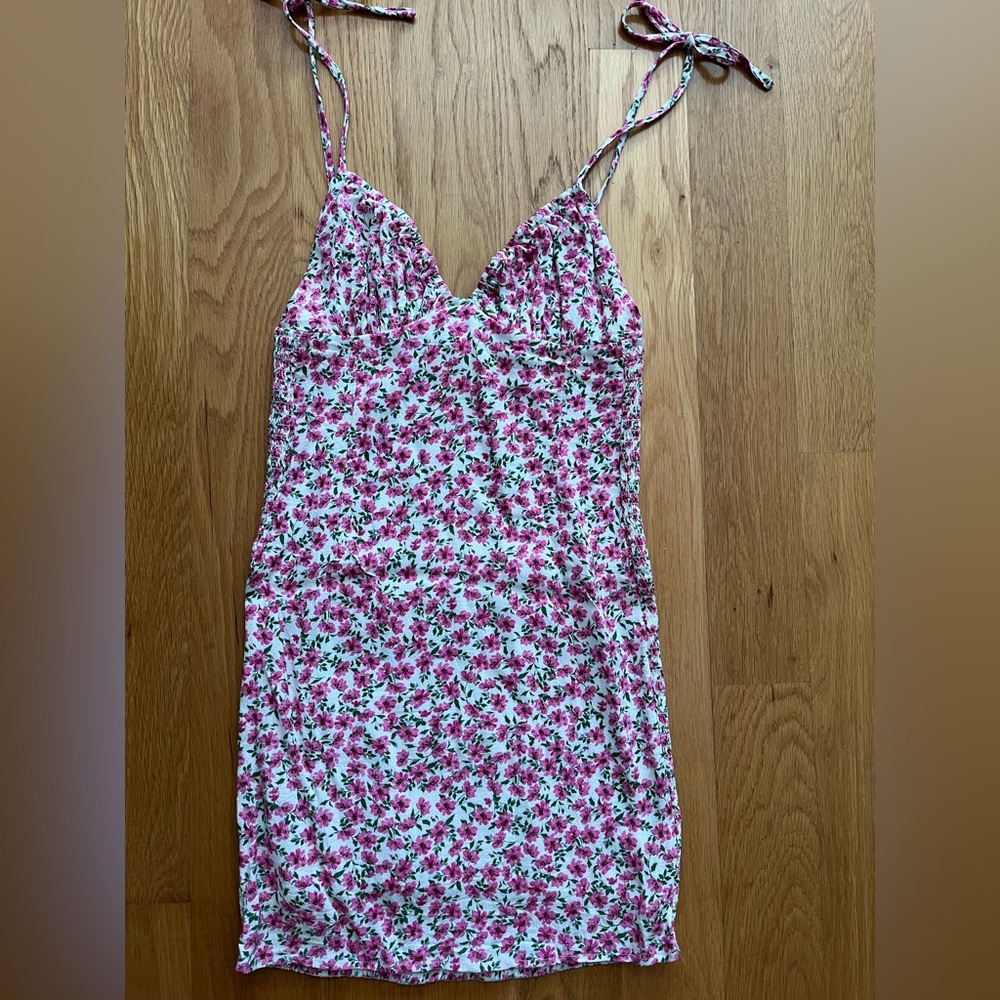COPY - Skylar + Madison pink floral mini dress.